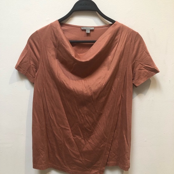 COS Brown Draped Short Sleeve Blouse - Picture 1 of 4